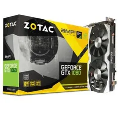 Placa de Vídeo VGA NVIDIA Zotac GTX 1060 AMP! 6GB - R$1.275