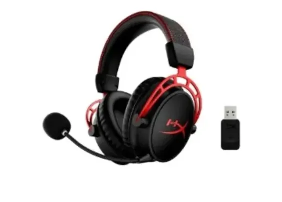 Headset Gamer Sem fio HyperX Cloud Alpha, Som Surround 7.1, Drivers 50mm, USB, 300 horas de Bateria, Preto e Vermelho - 4P5D4AA