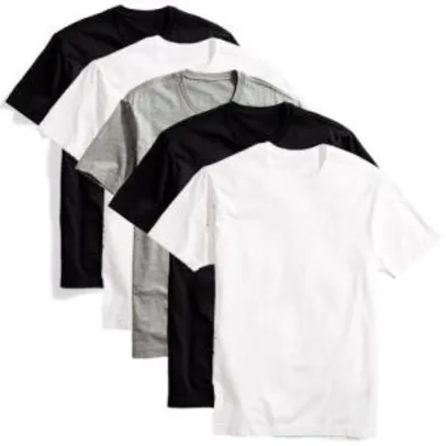 [C. Shoptime] Kit 5 Camisetas Básicas Masculina Part.b  Algodão Colors Tee R$48