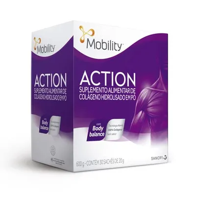 Suplemento de Colágeno Mobility Action, 30 sticks com 20g, Mobility