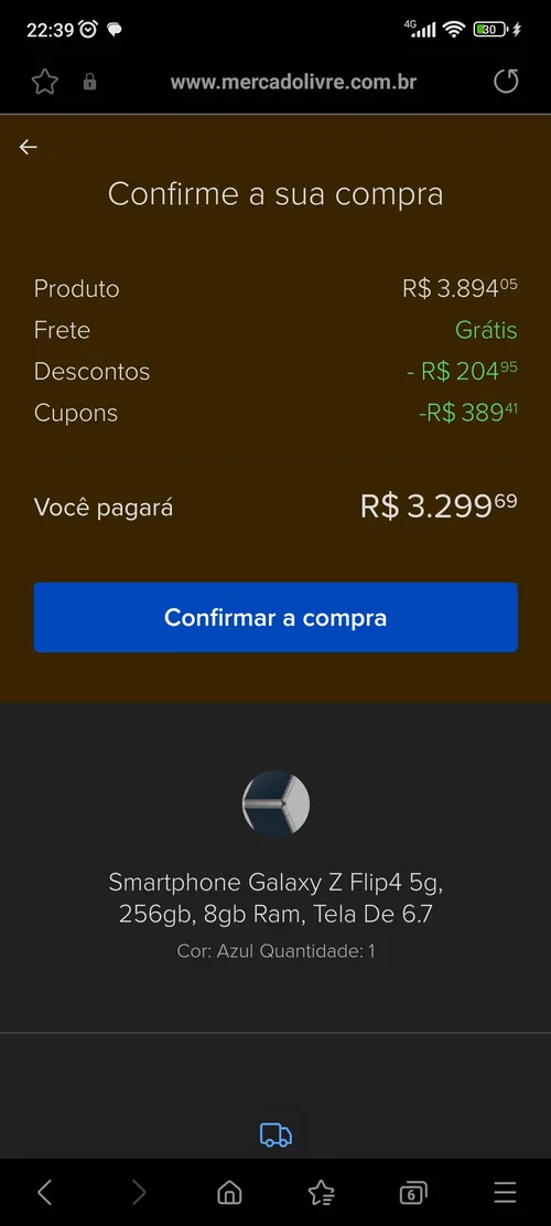 Imagem na descrição da promoção