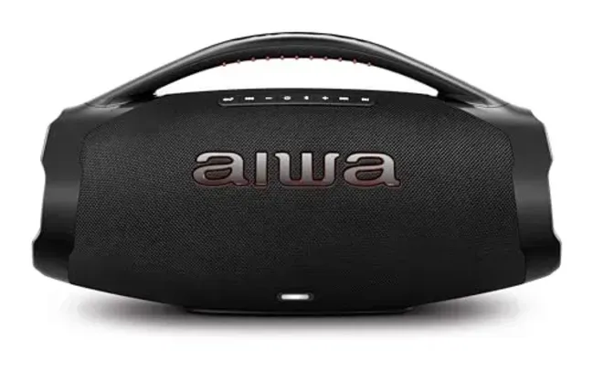 [Prime/APP] Caixa de Som AIWA Boombox BBS-01-B, 200W, IP66 com Alça, 30H de Bateria, Bluetooth, TWS