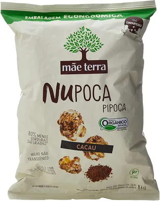 [11 unidades] Pipoca Pronta Doce Orgânica Cacau Mãe Terra Nupoca 83g 