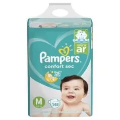 Fralda Descartável PAMPERS Confort Sec M com 148 Unidades R$100