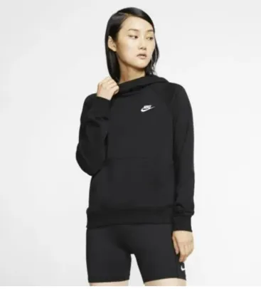 Blusão Nike Sportswear Essential Feminino - PRETO, ROSA E CINZA