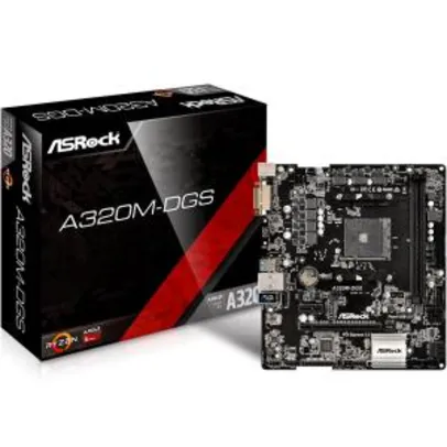 Placa-Mãe ASRock p/ AMD AM4 A320M-DGS DDR4