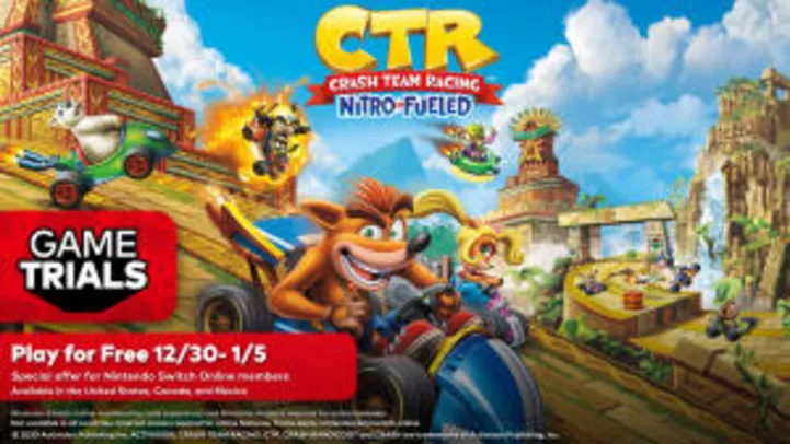 [Nintendo Swicth Online | eShop EUA] Jogo Crash™ Team Racing Nitro-Fueled grátis para jogar até o dia 05/01