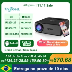 [Pra Já deixar no Carrinho] Projetor ThundeaL TD97 Pro Full HD 1920x1080 Nativo, roda 4K, com Android, WIFI e Espelhamento de Tela