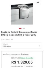 Fogão Embutir Brastemp