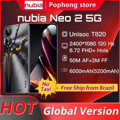 Nubia Neo 2 Mobile Phone 5G 6000mAh FHD  120Hz 50M NFC 