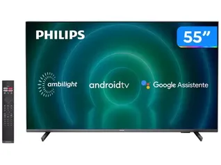 Smart tv Philips 55” 4K 55PUG7906/78 com ambilight android tv dolby vision/atmos