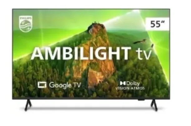 Smart Tv 55 Polegadas Philips Ambilight LED 4K UHD, 4 HDMI, 2USB, Wi-Fi, 60Hz - 55pug7908/78