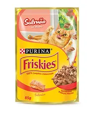 Nestlé Purina Friskies Ração Úmida Para Gatos Adultos Salmão Ao Molho 85G