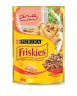 Nestlé Purina Friskies Ração Úmida Para Gatos Adultos Salmão Ao Molho 85G