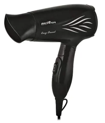 Secador de cabelo, Easy travel, 800w, Preto, Bivolt, Britânia