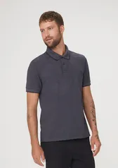 Camisa Polo Piquet Masculina Básica Regular Em Algodão - Cinza