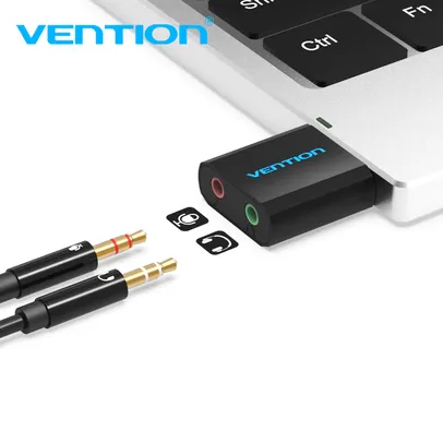 [Novos usuários] Adaptador (placa de som) USB "Vention" | R$8,41