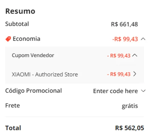 Imagem na descrição da promoção