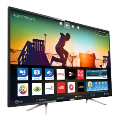 Smart TV LED 55" Philips 55PUG6102/78 Ultra HD 4K 4 HDMI 2 USB Preta com Conversor Digital Integrado - R$ 2999