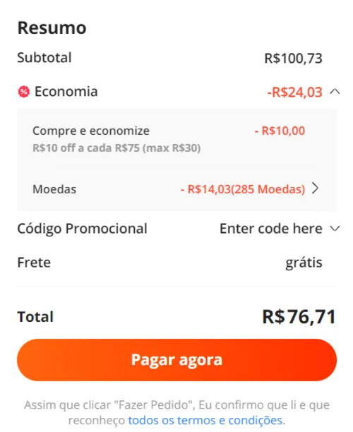 Imagem na descrição da promoção