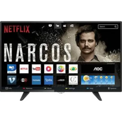 Smart TV LED 50'' AOC LE50S5970 Full Hd Com Conversor Digital 3 Hdmi 2 Usb 60hz