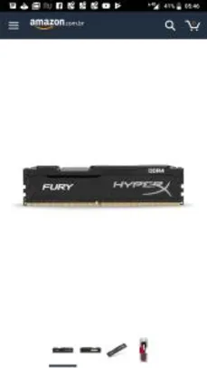 Memória RAM Kingston HyperX Fury 8GB DDR4 2400MHz Preto HX424C15FB2/8 - R$397