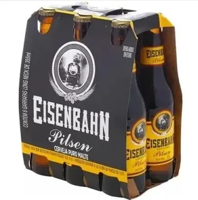 Pack Cerveja Eisenbahn Pilsen Puro Malte Long 355ml 6 Un