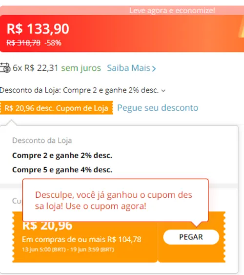 Imagem na descrição da promoção