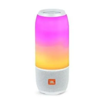 Pulse 3 JBL, 20W com Bluetooth, Auxiliar Bateria de 6.000 mAh Branco - R$799