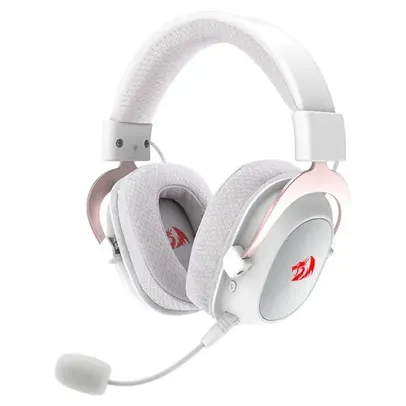 Headset Gamer Sem fio Redragon Zeus Pro Sakura 7.1 Branco - H510W-PRO [ A VISTA ]