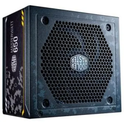 Fonte Cooler Master MasterWatt 650 TUF Gaming Edition, 650W, 80 Plus Bronze, Semi Modular | R$500