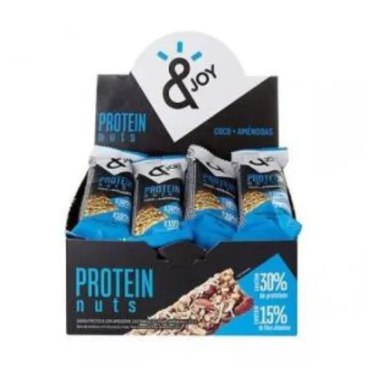 Barra de Protein Nuts Coco e Amêndoas 35g x 12 - &JOY de 50,00 por