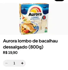 [UBER MERCADO/APP] Lombo Bacalhau Aurora Dessalgado 800g