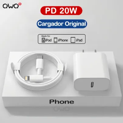 Carregador USB-C p/ iPhone 11/12/13/14/Pro Max/Mini/XS Max/8 Plus, iPad Air