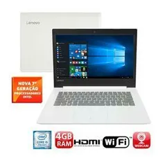 Notebook Lenovo Core i5-7200U 4GB 500GB Tela de 14” Windows 10 Ideapad 320