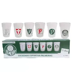 Jogo 6 Copos Americanos Palmeiras Verdão 190Ml 