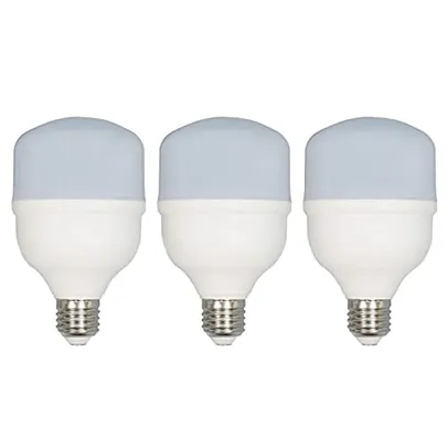 Kit 3 Lâmpadas Led Bulbo 20w E27 Branco Frio 6500k Bivolt