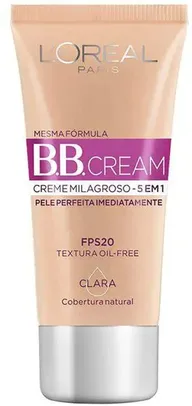 Base BB Cream L'Oréal Paris 5 em 1 Cor Clara FPS 20, 30ml