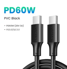 [Taxa Inclusa/ Moedas R$18] Cabo 1,5m Ugreen Usb C Para Usb Tipo-c 60w De Carga Rápida 