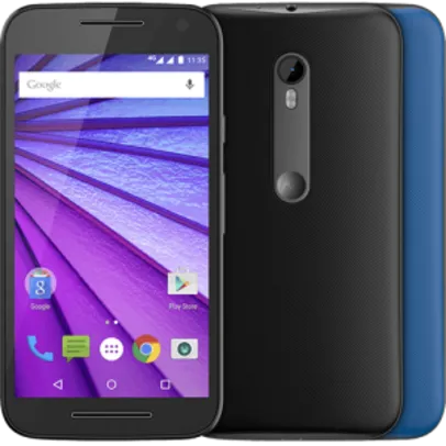 [Americanas] Smartphone Motorola Moto G (3ª Geração) Colors Dual Chip Android 5.1 Tela 5" 16GB 4G Câmera 13MP - Preto + 1 Capa Azul  por R$ 817