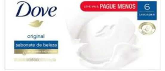 [PRIME] Sabonete em Barra Dove Branco 90 GR 6 unidades, Dove | R$ 10