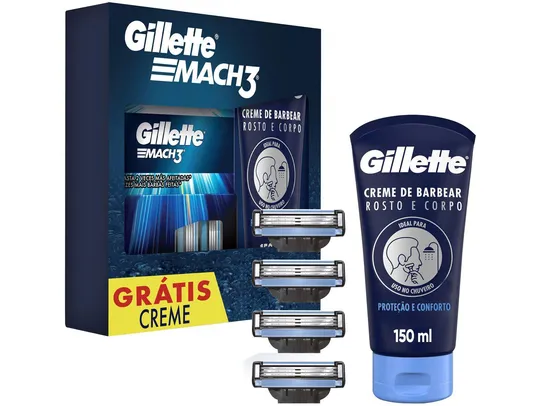 Carga para Aparelho de Barbear Gillette Mach3 4 Unidades