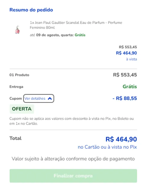 Imagem na descrição da promoção