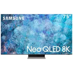 Smart TV 75" Neo QLED 8K Samsung 75QN900A, Mini Led, Painel 120hz, Processador IA, Som em Movimento Pro, Tela Infinita, Ultrafina