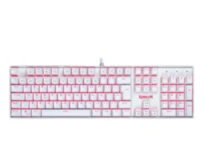 Teclado Mecânico Gamer Redragon Mitra Lunar K551W, Switch Red, ABNT2, White