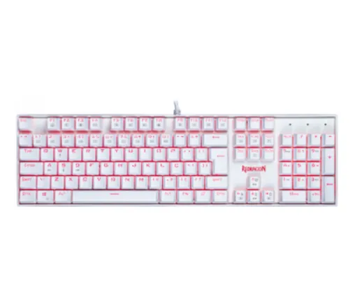 Teclado Mecânico Gamer Redragon Mitra Lunar K551W, Switch Red, ABNT2, White