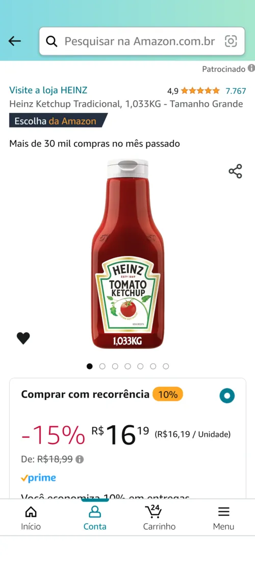 Imagem na descrição da promoção