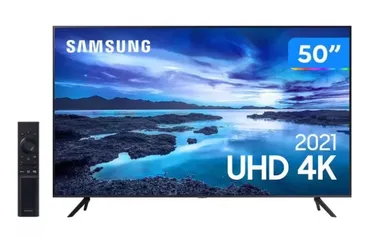 Smart TV 50” Crystal 4K Samsung 50AU7700 - Wi-Fi Bluetooth HDR Alexa Built in 3 HDMI 1 USB - TV 4K Ultra HD