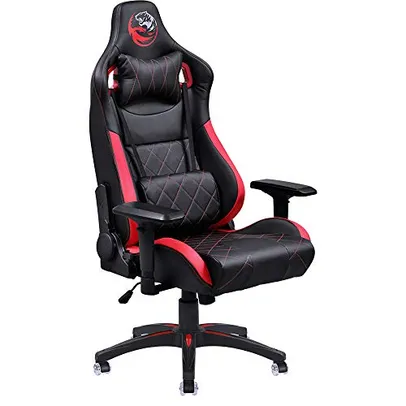 CADEIRA GAMER MAD RACER V10 PRETO COM DETALHES EM VERMELHO - MADV10VMGL