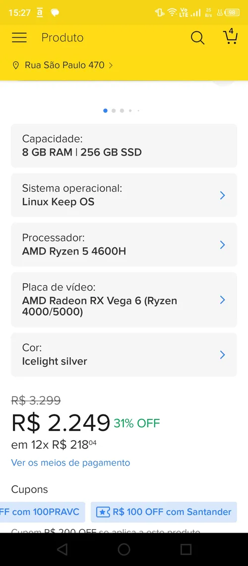 Imagem na descrição da promoção